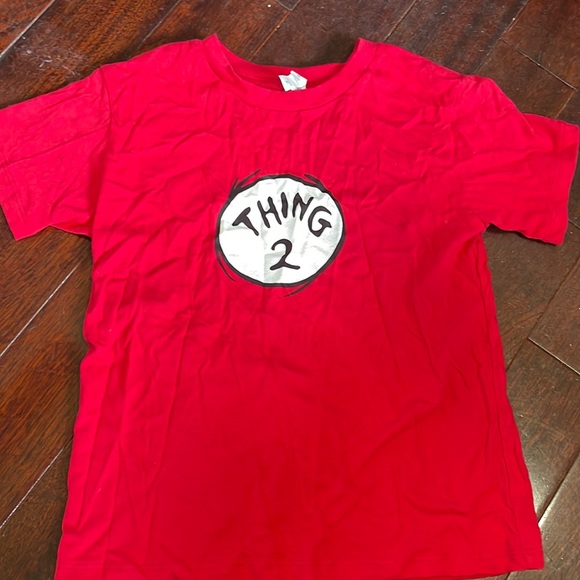 Dr Seuss thing 2 shirt. Worn once. Costume.  Dr Seuss week at school. - Picture 2 of 5
